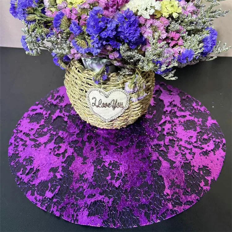 Christmas Luxury Disposable Gold Foil Mesh Placemats Round Kitchen Table Mats for Dining Table Wedding Birthday Party Decoration