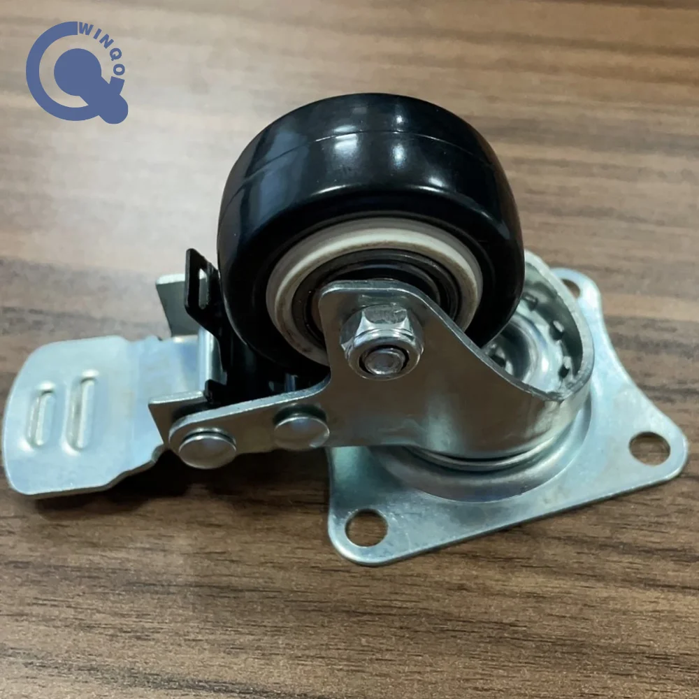 Hot Sale 1.5 Inch 40 mm Furniture Casters Black Castor Wheels PVC Rueda No Mark on Floor