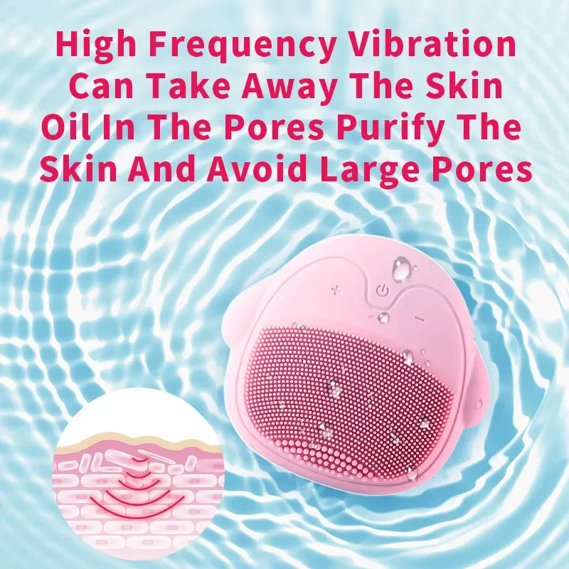Rechargeable Ultrasonic Silicone Electric Cleansing Brush Mini Skin Washing Massage Brush