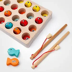 Wooden Magnetic Fishing Game Fine Motor Skill Toy ABC Alphabet Color Sorting Puzzle Montessori Letters Cognition Preschool Gift