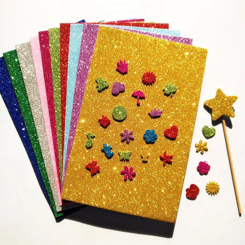 Glitter Sponge Paper EVA Foam Paper Sheets Kindergarten DIY Handcraft Paper