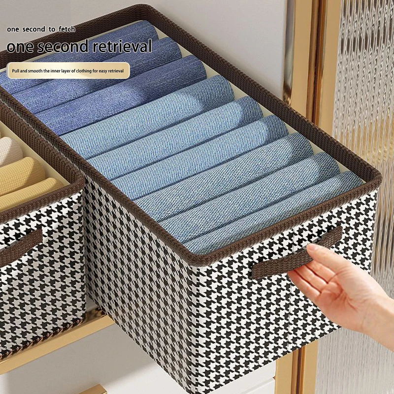 Hot Sale Large Capacity Clothes Organizer Non-woven Fabric Wardrobe Drawer Foldable Organizer Clothes Pants Jeans Storage Box