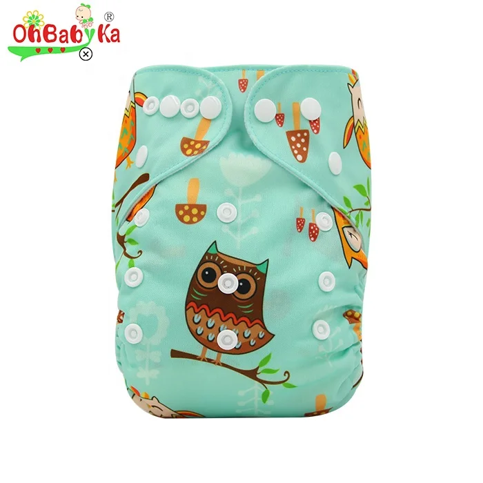 Ohbabyka Cloth Nappy Double Gussets Suede Reusable Cotton Boys And Girls Ecological Cloth Diapers Nappies