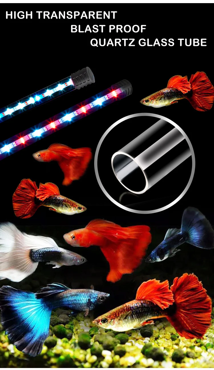 Low Energy Consumption Submersible Fish Tank LED Light Aquarium Lamp With Double Row Light Beads For Fish Lighting