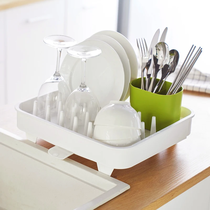  Fashion Square-shaped Cup Drain Pan Kitchen Plastic Dish Rack Drying