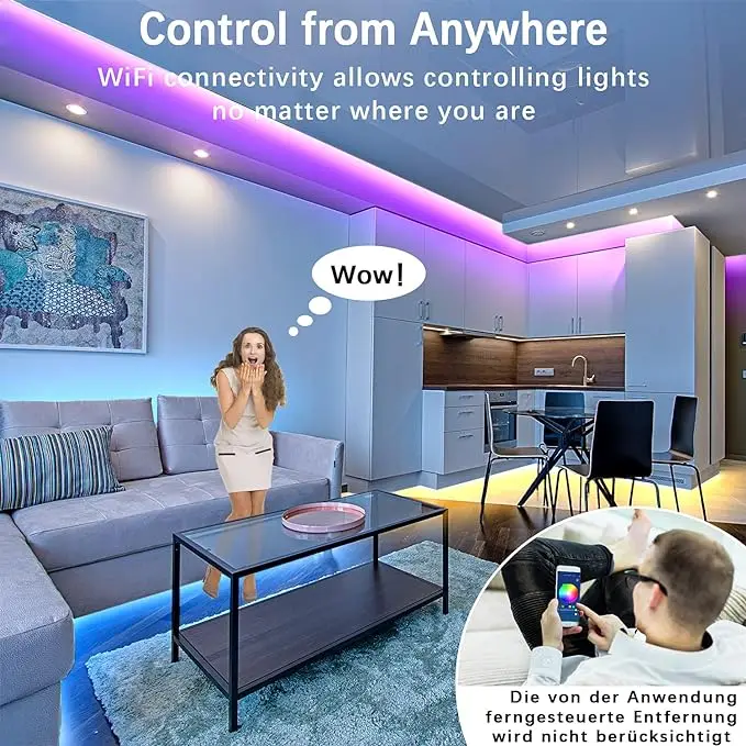 Волшебный цвет светодиодный Wifi RGB/RGBW DC12V 16 миллионов цветов музыка работает с Alexa/Google Home и таймер Светодиодная лента