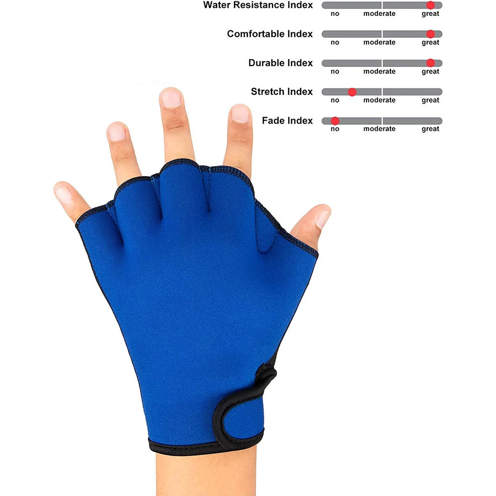 Hot Sale Women Neoprene Water Resistance Hand Palm Paddles Fins Swim Hand Fins for Swimming Diving with Wrist Strap