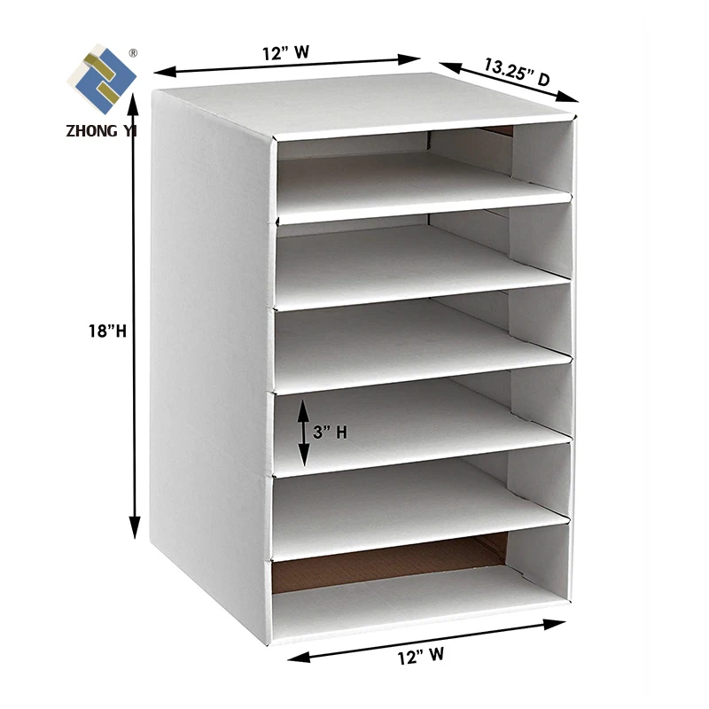 Foldable Desk Tiers Office Student Comic Book File Storage Box Stand Rack/ Cardboard Storage Holder Display Shelf  for Children