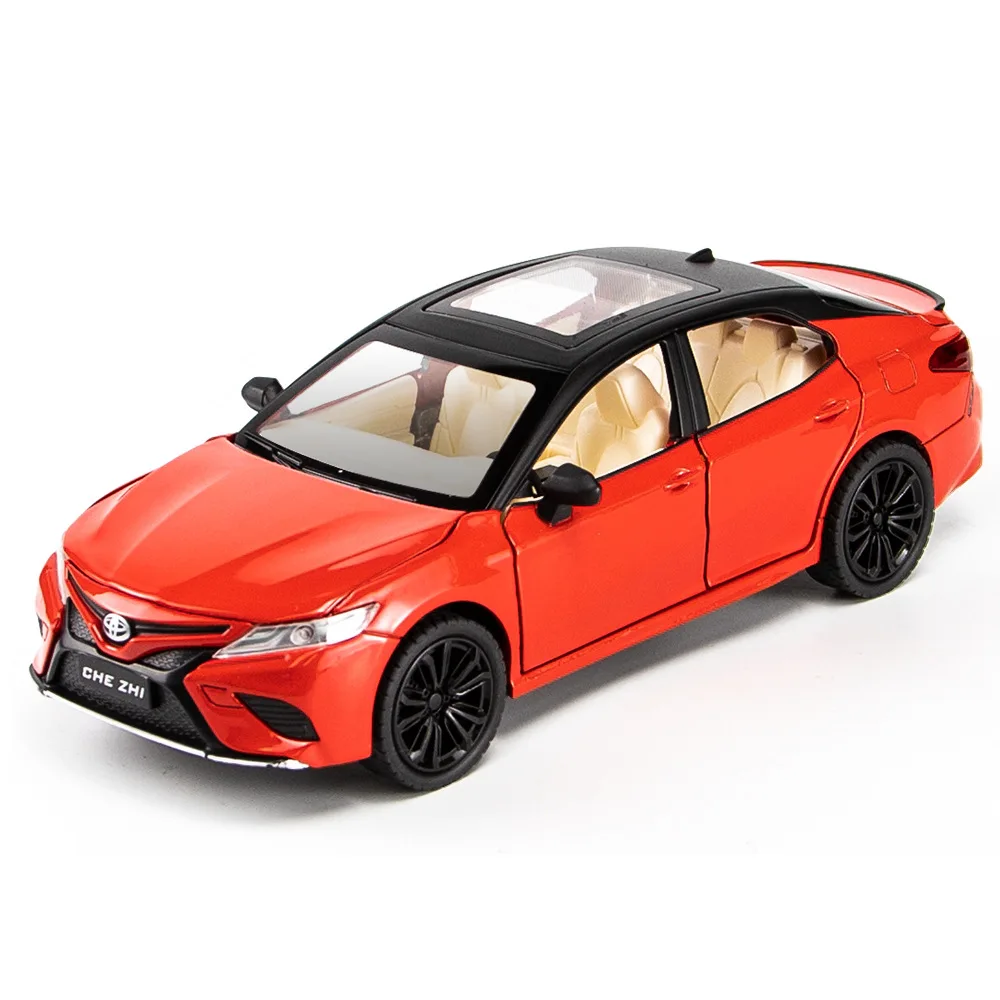 CHEZHI 1:24 Camry Sport Alloy Car Model Six-open With Sound And Light Pullback Car Metal Model Toy Showcase Box