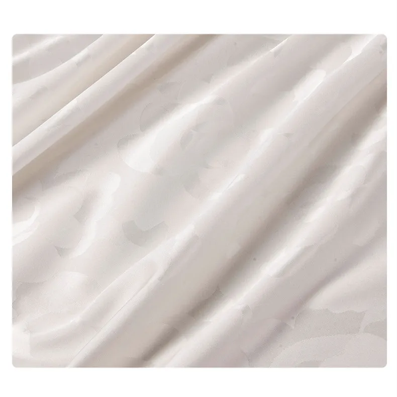 Stretch jacquard lining black and white small fragrant silk satin lining camellia soft silk lining in stock