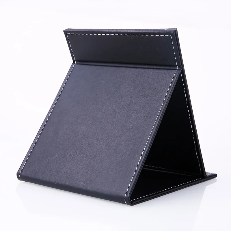 Portable Folding Vanity Mirror - Table Vanity Makeup Desk Mirror with Stand & PU Leather