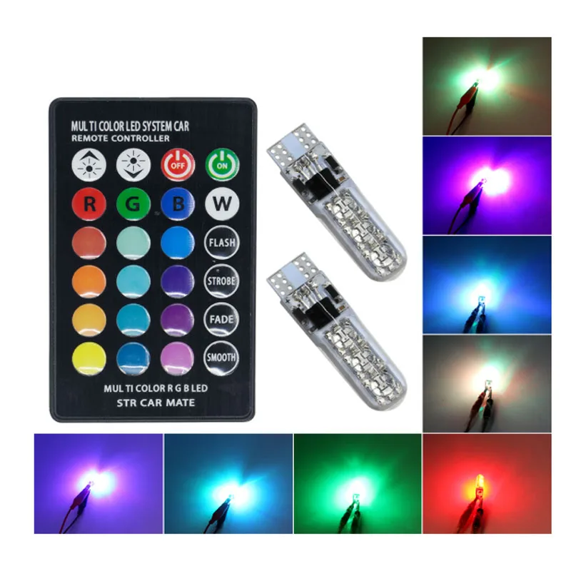  Популярный товар T10 5050 6smd силиконовая RGB лампа для чтения canbus с управлением СВЕТОДИОДНАЯ Лампа 194
