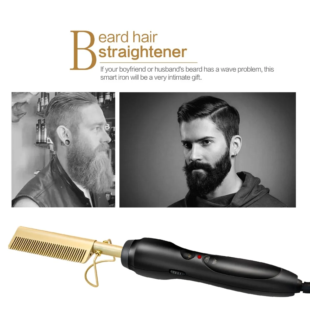 2020 New 2 in 1 hair curling straightening iron hair straightener curling iron hot pressing Titanium Alloy comb