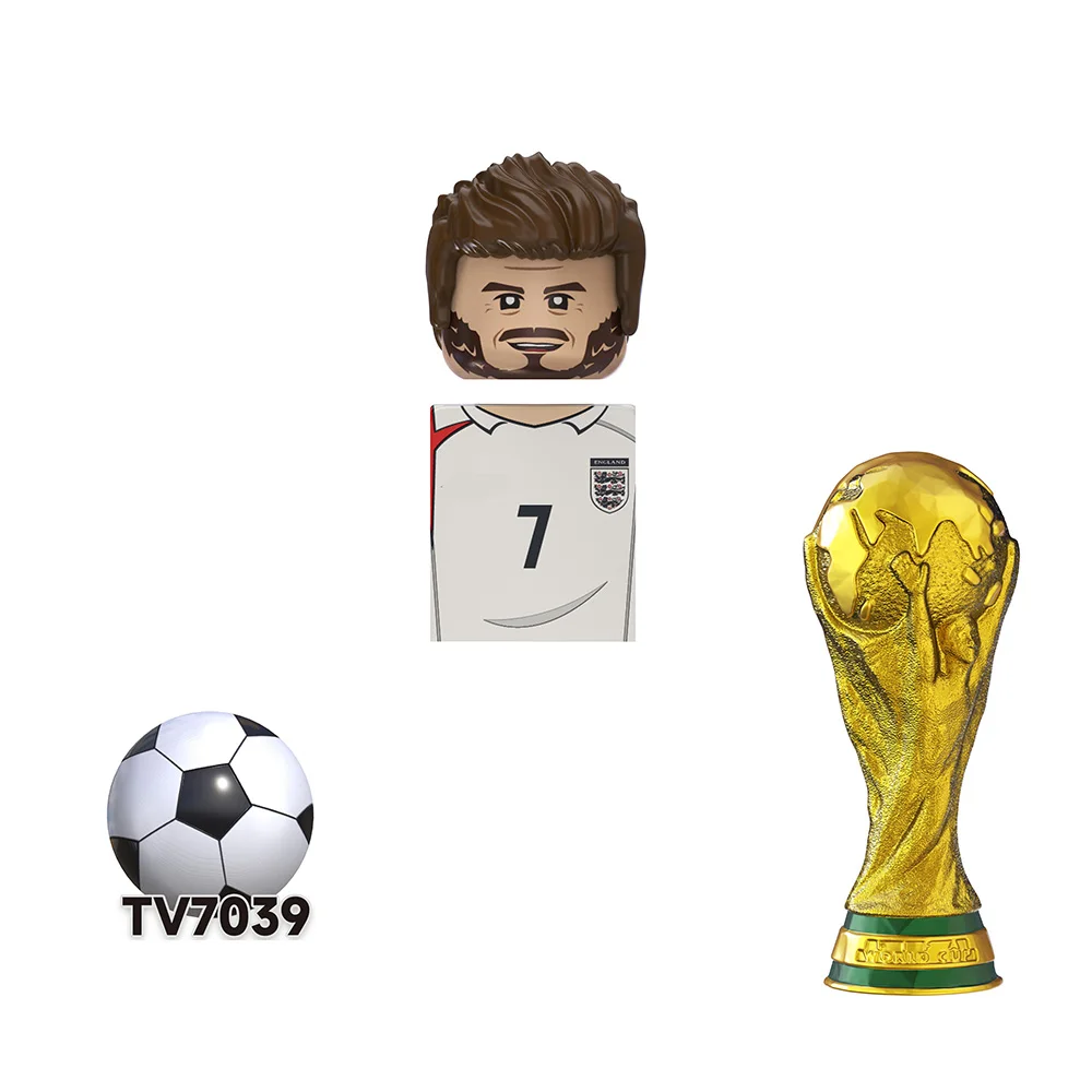 TV6505 Famous Soccer Football Player Messi Ronaldo Neymar Bale Beckham Mbappe Mini Action Figure Kids Building Block Plastic Toy