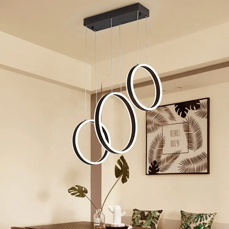 Restaurant balcony living room pendant light brown and gold chandelier modern minimalist chandelier