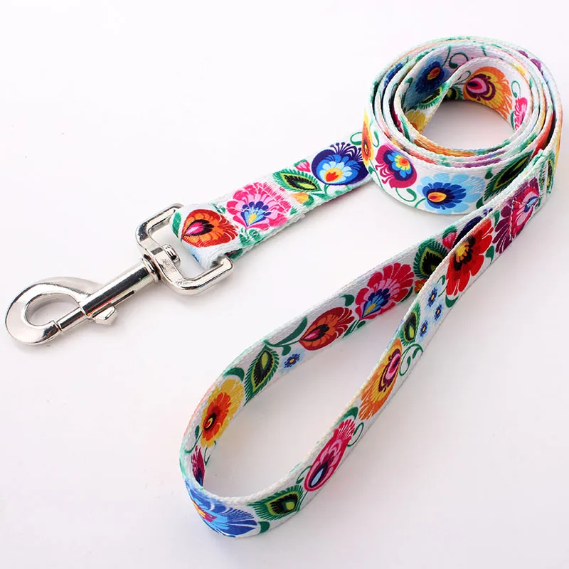Free design custom print private label popular durable colored fancy leash for dogs