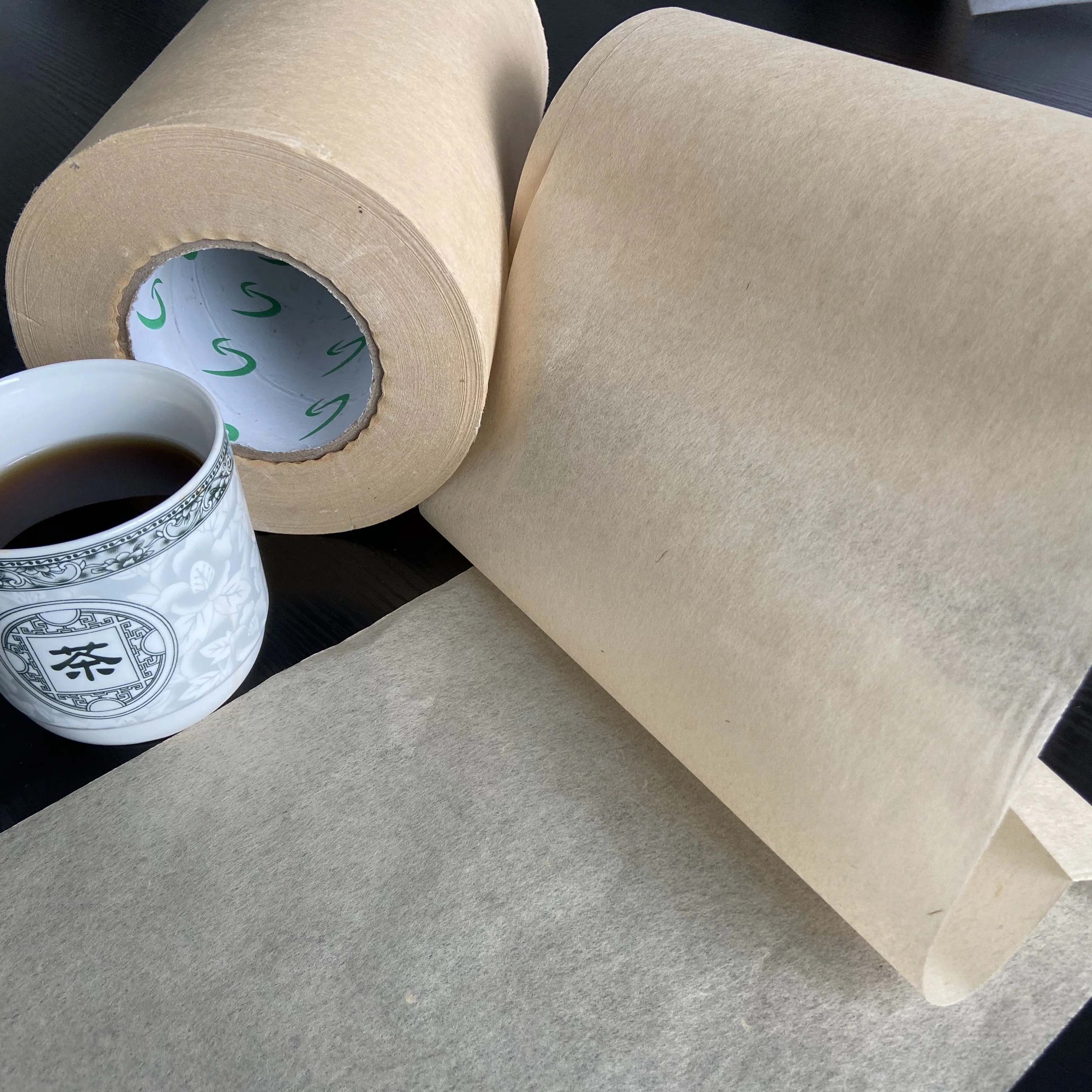 Factory Supply Natural Color Unbleached Disposable Heat Seal Tea Bag Filter Paper in Roll