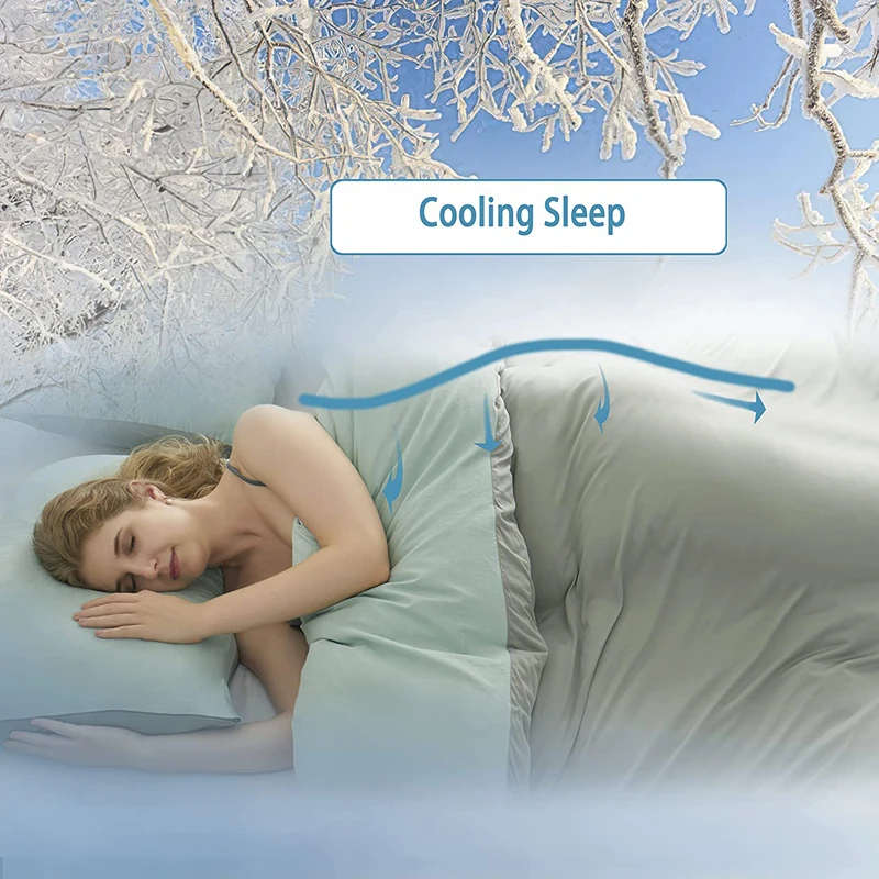 Комплект пододеяльника из 4 предметов всесезонный мягкий двухсторонний теплый охлаждающий постельного белья микрофибры с эффектом