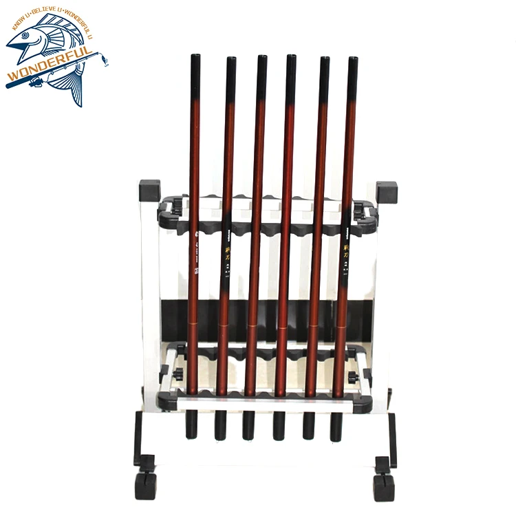Upgraded High Quality Aluminum Alloy 12 Holes Foldable Fishing Display Support Stand Fishing Rod Rack Stand