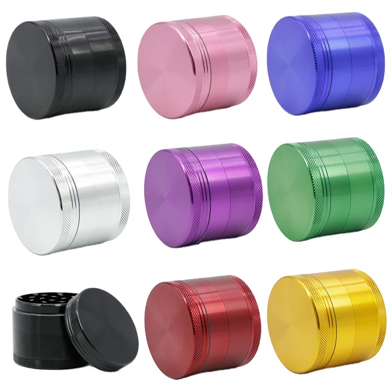 Wholesale Metal Aluminum Alloy Tobacco Custom Grinder 40MM 4 Layers Premium Custom Dry Herb Grinder For Smoking Accessories