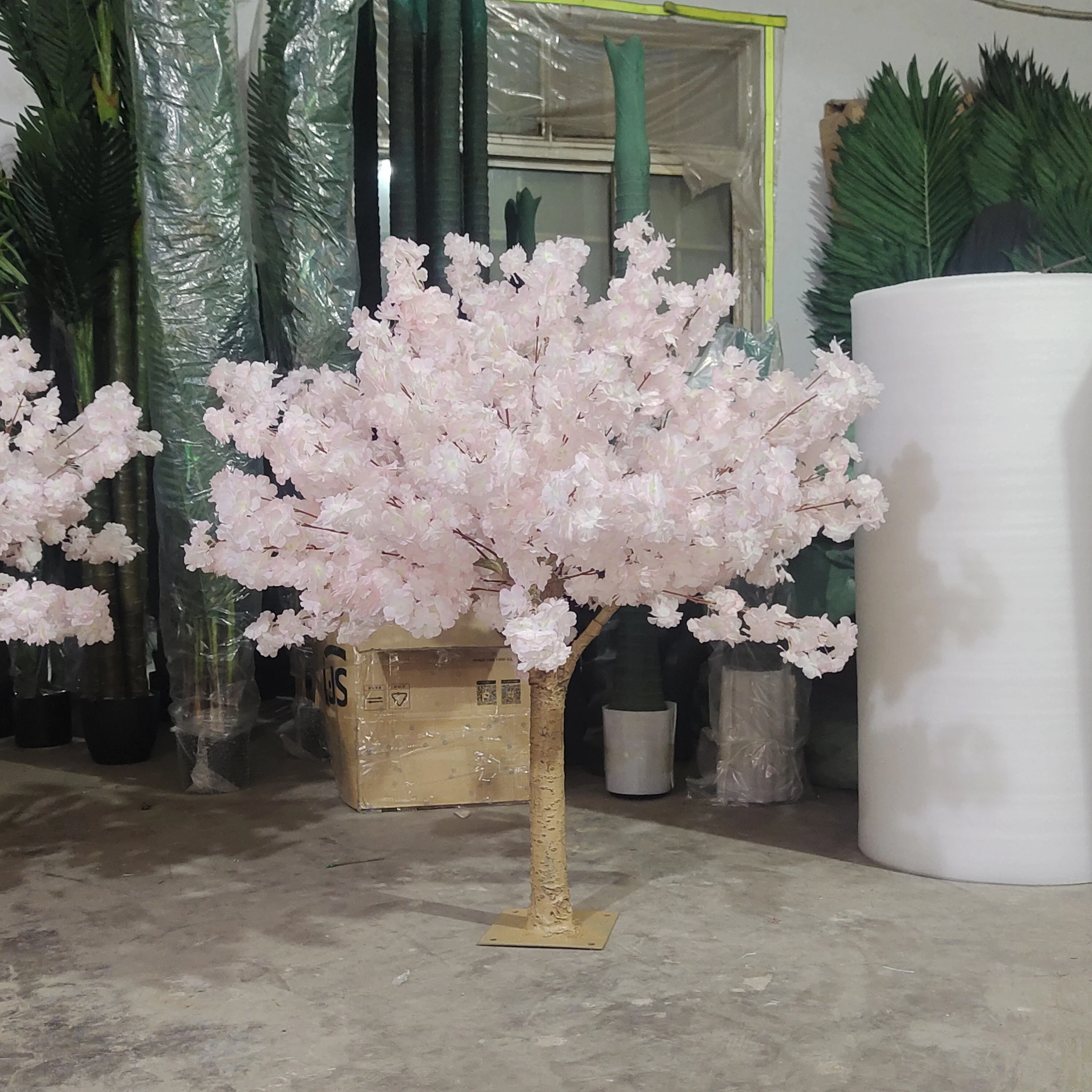 Элегантный Светло-розовый стол PJ516, центральный элемент, цветок вишни, дерево, Цветочное дерево для свадебного украшения