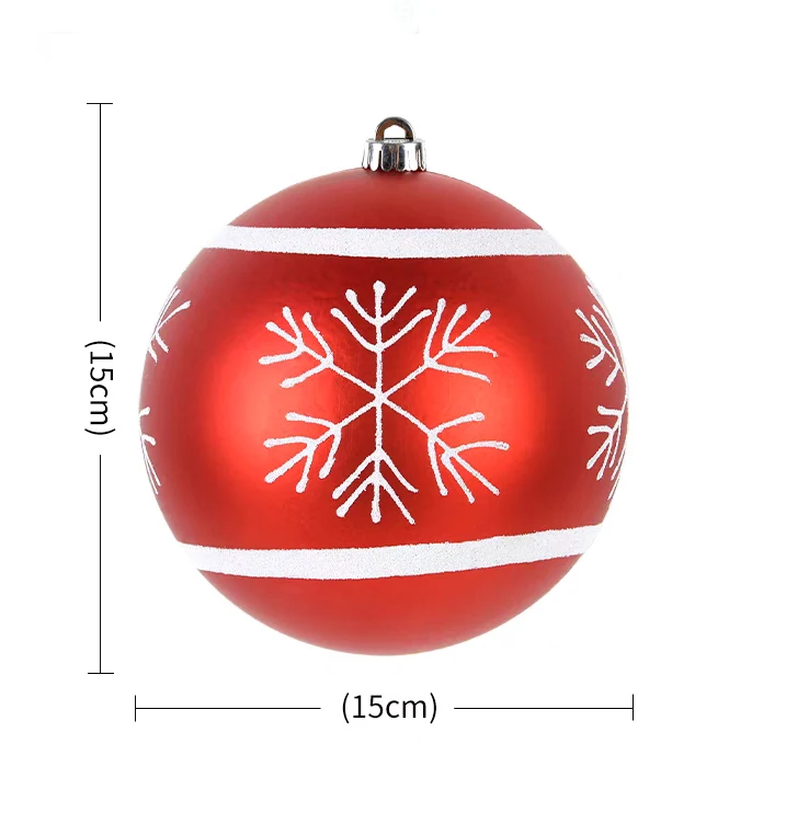 8cm New designs red color Luxury hand Painted Plastic Christmas Ball