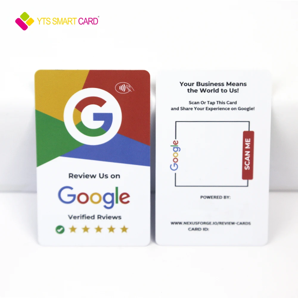 YTS custom printing Programmable QR Code Social Media Plastic  pay  review nfc stand google play gift card