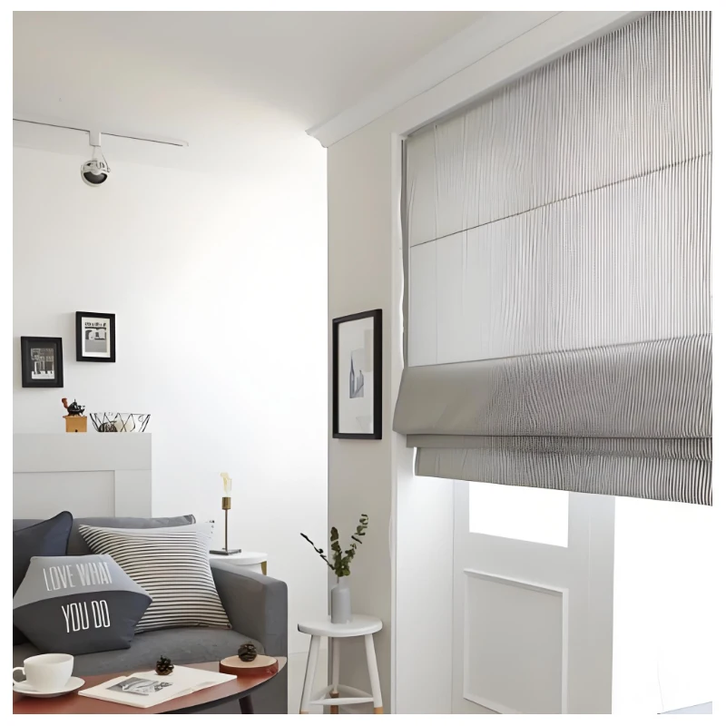 Manual Style Roman Blind office hotel living room sunshade blackout Linen fabric cord Roman shades for window