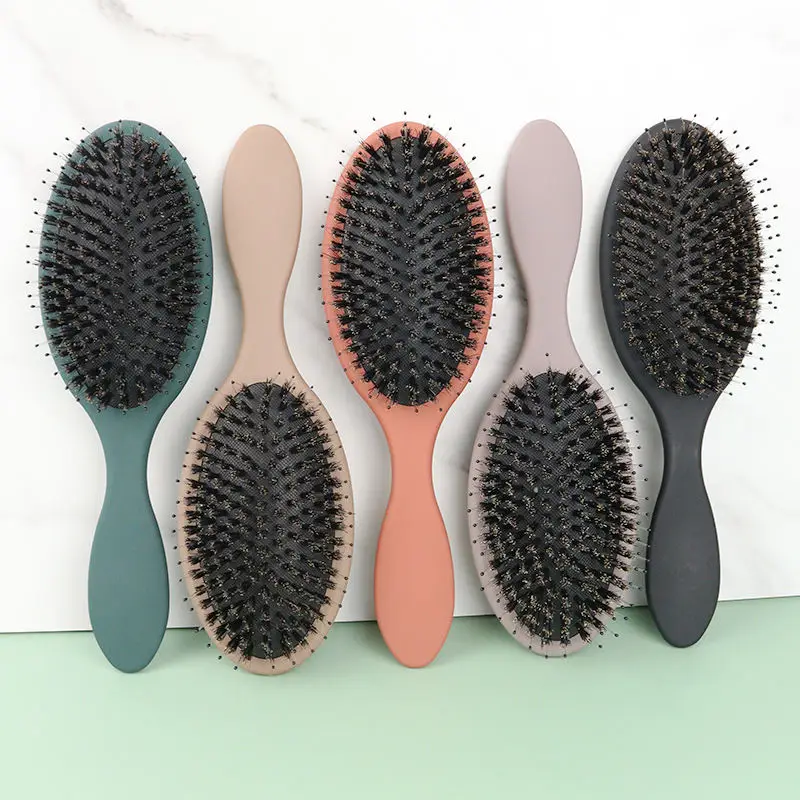 5 Colors Hairbrush Custom Logo Dry Wet Brush Detangling Hair Brush For Scalp Massage Nylon Boar Bristle Hair Extensions Brush