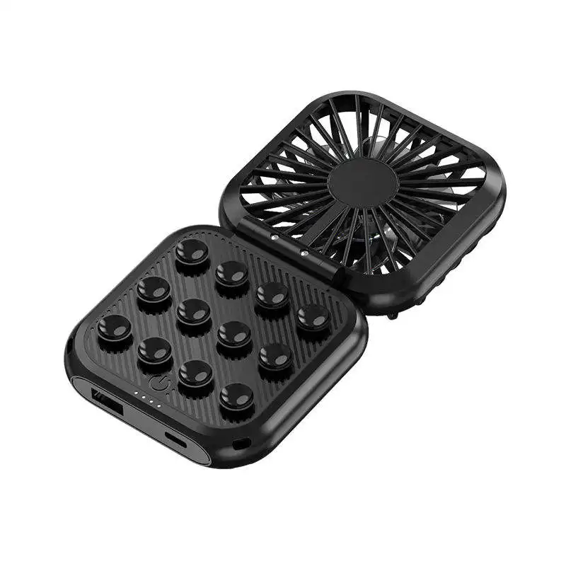 New Mobile Power Mini Fan with Suction Cup Mobile Phone Holder Convenient Power Bank Fan