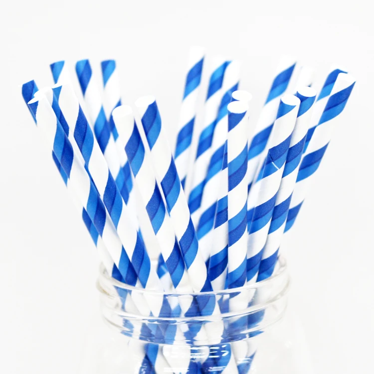 Wholesale Price Striped Paper Drinking Straws For Party Favors Supplies