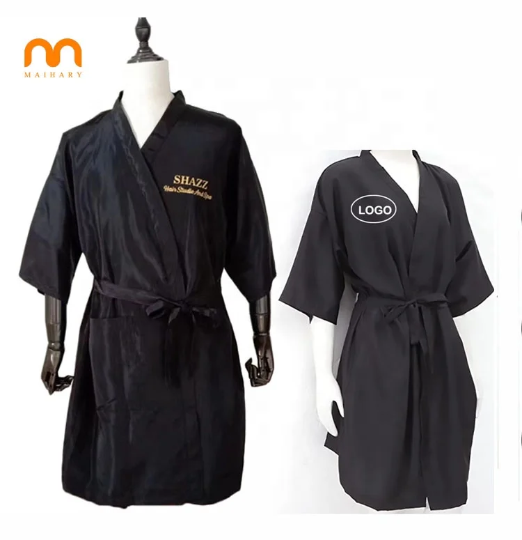 Beauty Salon Barbers Waterproof Hairdresser Smock Custom LOGO Spa Massage Kimono Client Robe