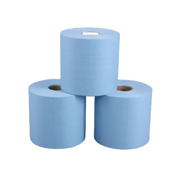 Perforated Spunlace Cellulose Polyester Non Woven Industrial Disposable Lint Free Oil Absorbent Cleaning Dry Wipe Roll