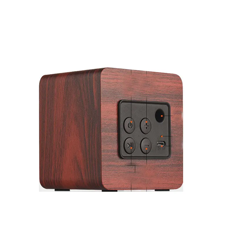 HANMOSS Wood Square Speakers Portable Mini Speaker Square Audio Box For Pc Phone Home