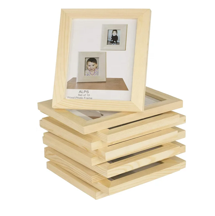 Unfinished solid pine wood DIY craft photo frame, handicraft DIY painting project, suitable for adult and children handicrafts