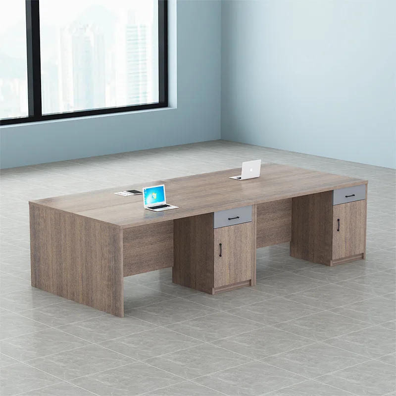 Home Office Wooden PC Study Corner Table with Layer Large Deep File Drawer  Composability  Cabinet Computer Desk