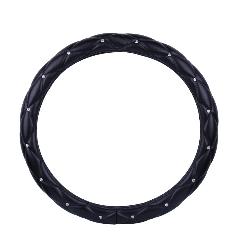 Car Winter Plush Steering Wheel Cover Warm Crown Diamond Short Plush Handle Car Interior Accessories Steering Wheel Cover