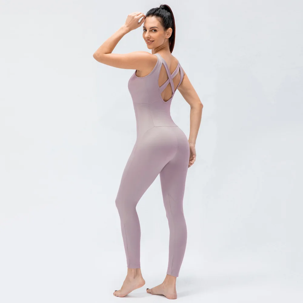 Women Sexy Seamless Backless One-piece Tights Fitness Sports Yoga Set Running Jogging Dancing Jumpsuits