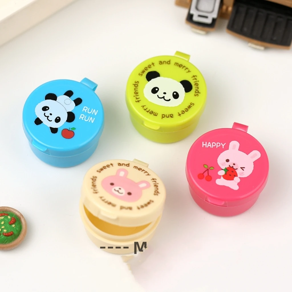 Mini Bento Sauce Box Salad Tomato Sauce Chili Seasoning Box Cute Cartoon Animals 4 Pack Salad Dressing Container