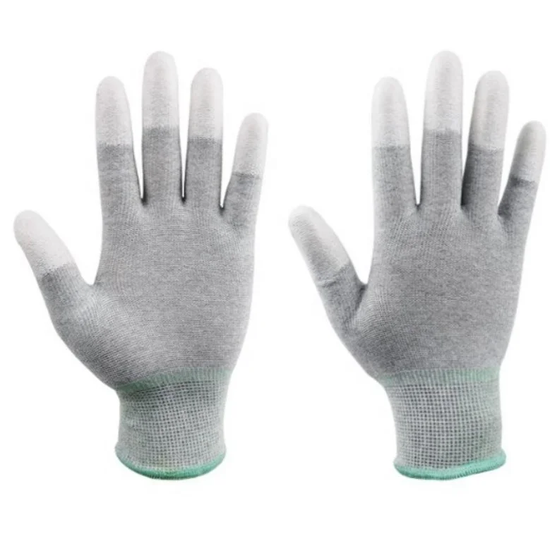 300 pairs/lot Handcraft 13G Anti-Static PU fingertip coated copper fiber safety gloves