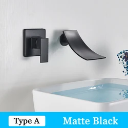 Wholesale and Retail Waterfall Spout Basin Faucet  Chrome Bathroom Washing Basin Tap Wall Mounted Single Handle hot cold faucet
