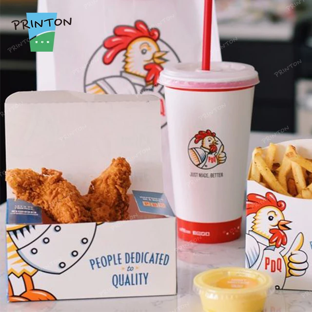 Custom Takeway Printing Fried Chicken Togo Box, Fast Food Packaging Supplier, Disposable Burger Box Packaging Food Container Box