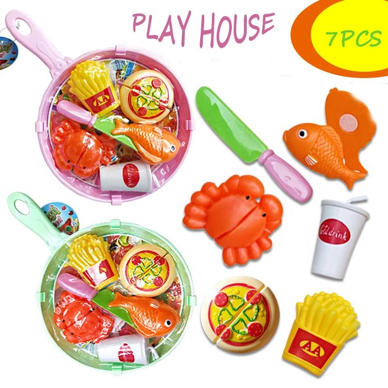 Лидер продаж, ролевая игра, пластиковый набор пиццы, игрушка, ролевая игра, набор пищи, мини-кухонные ингредиенты, игрушка для детей