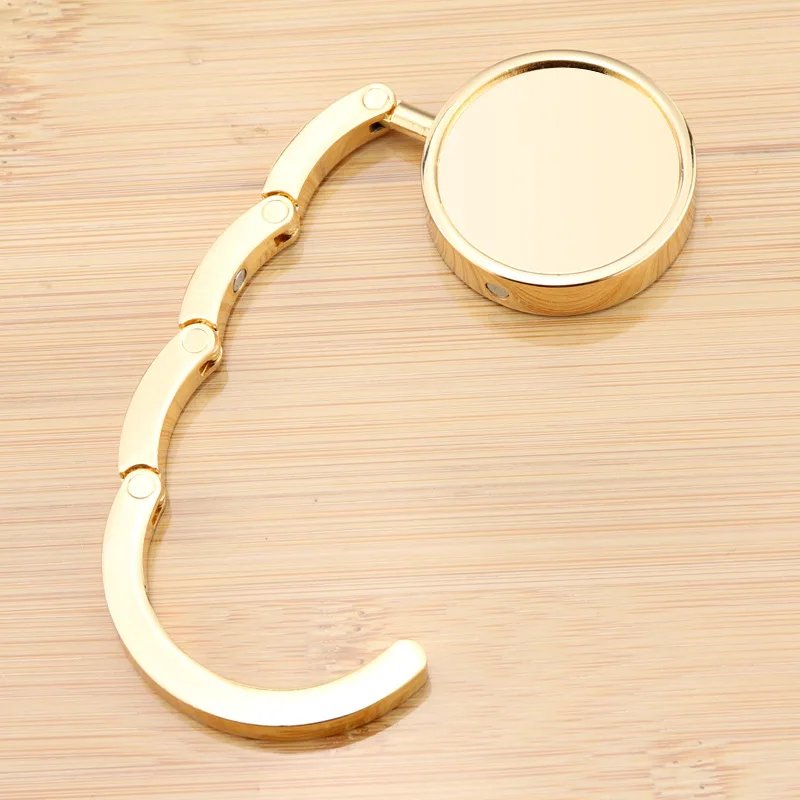 Promotional Custom Fashion Foldable Metal Craft Portable Table Top Purse Hook Gold Bag Hanger