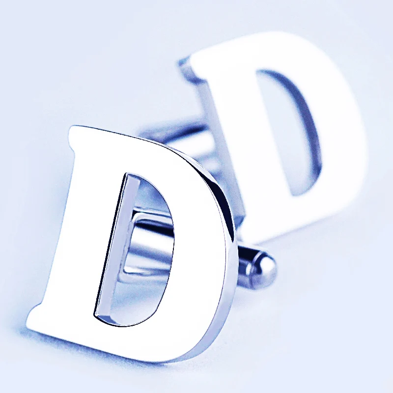 Letter Alphabet Copper Accessories Cufflink business shirt french cuff cufflinks for men stainless steel initial cufflinks