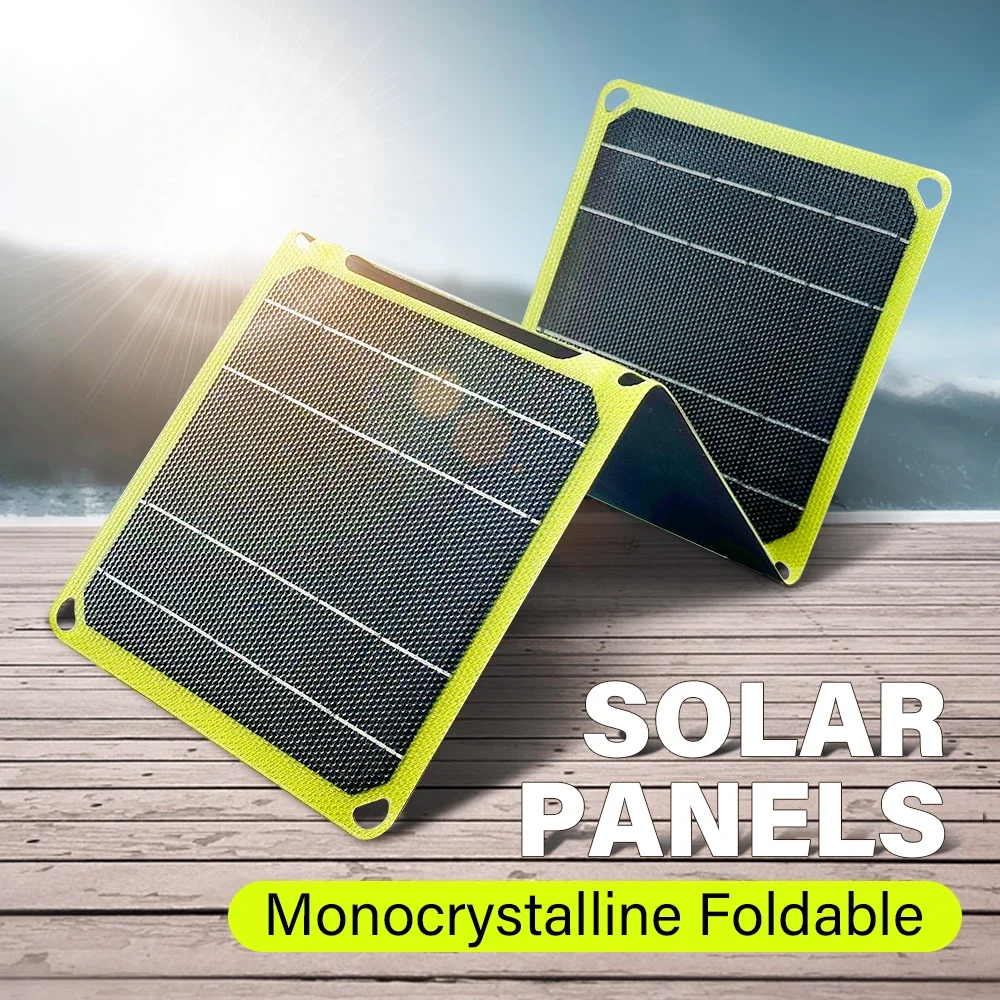 USB+PD solar power bank 5v/9v/12v Photovoltaic panel outdoor camping Portable cell phone charge panels 21w For RV travel Fishing