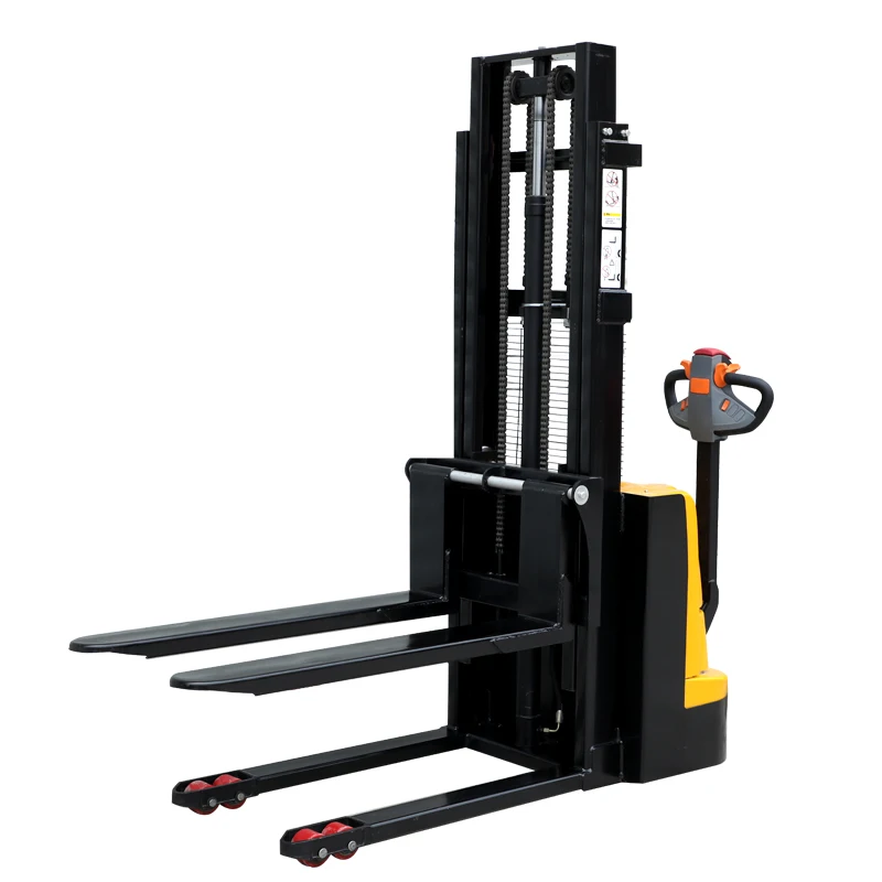 electric pallet stacker semi fully walkie manual hand hydraulic straddle reach lift truck forklift jack lifter shoe kalmar price