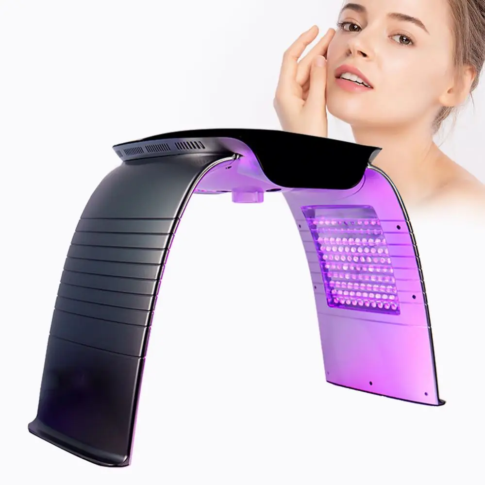 2023 Hot Personal Beauty Equipment LED Light Therapy With Facial Steamer Hot Cold Face Steamer 7-Color Phototherapy SPA