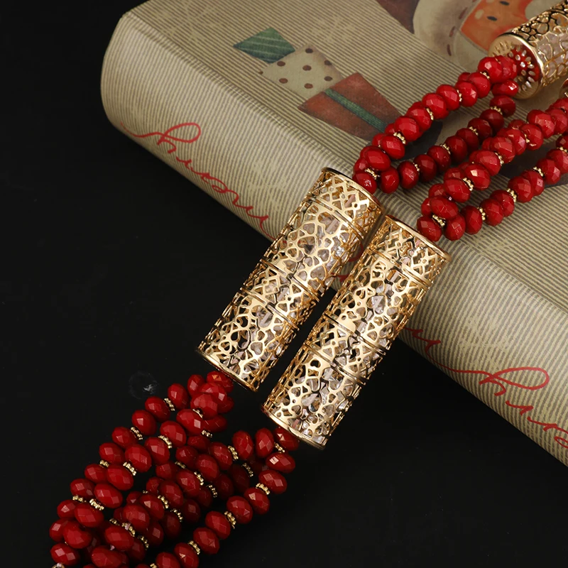 2021 New Design Moroccan Style Necklace Gold Plated Crystal Rhinestone Necklace For Body Decortion