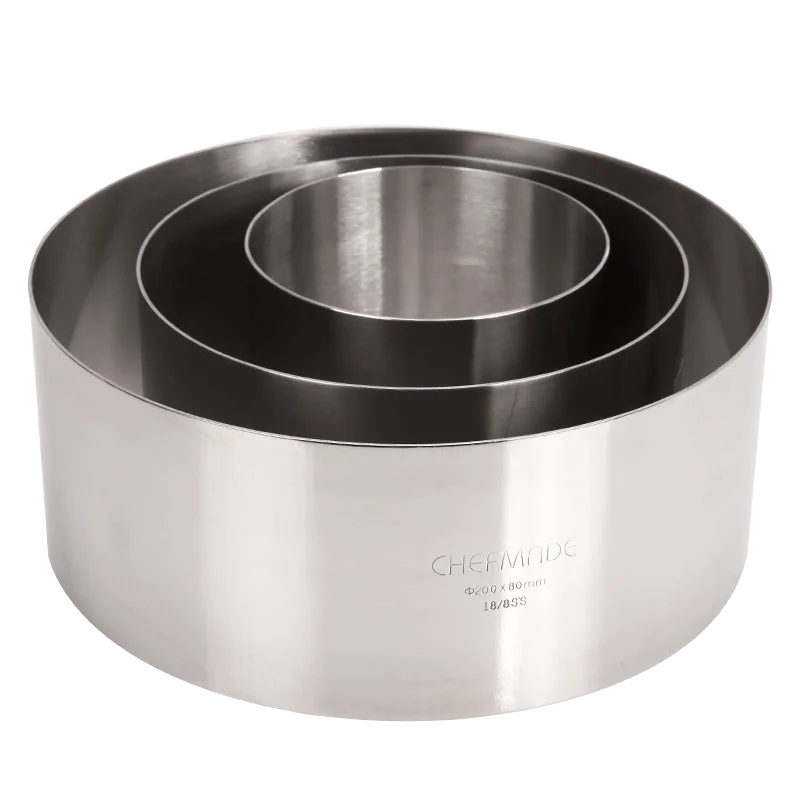 Оптовая продажа индивидуальное кольцо для Мусса из нержавеющей стали круглая форма выпечки десертов